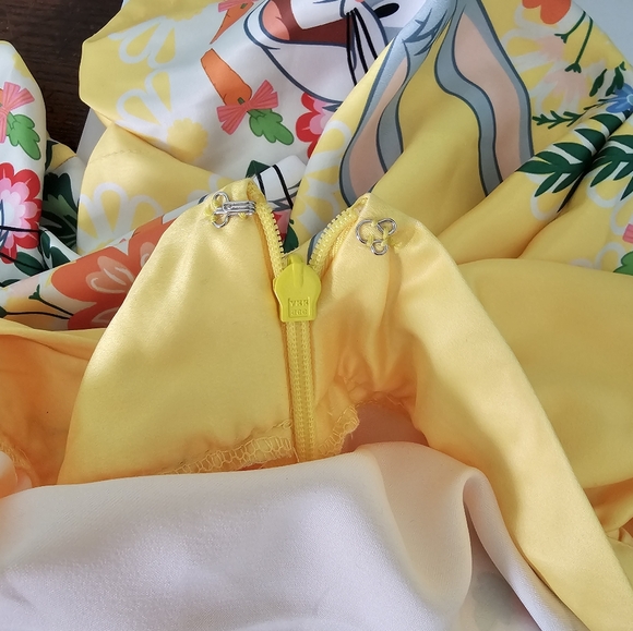 Looney Tunes x Unique Vintage Bugs Bunny Gathered A-Line Mini Skirt Yellow 5X/26 - Picture 8 of 9